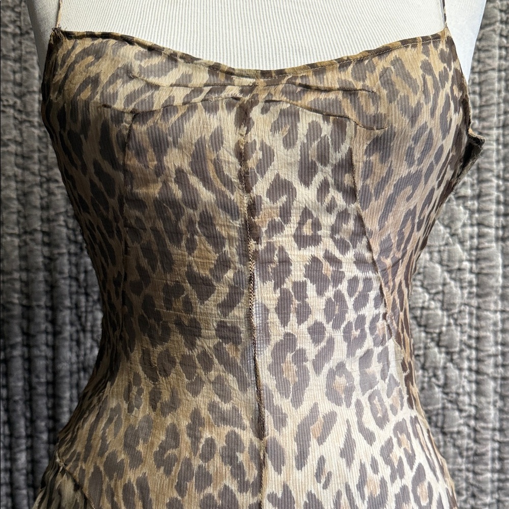 Dolce & Gabbana Animal Print Midi Dress 100%Silk - Picture 2 of 11